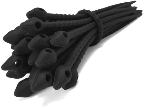 Teeo - Silicone Cable Ties - Cord Organizer - Twist Ties for Cords - Wire Ties - Reusable Organizer Cord Management, Electronics Wire Strips Rubber and Gear Zip Tie Straps - 7 inches 30-pack, Black