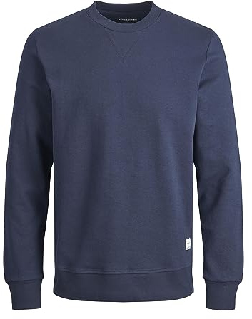Jack & Jones Men's Jjebasic Crew Neck Noos Sweatshirt, Navy Blazer/Fit: Reg., S UK