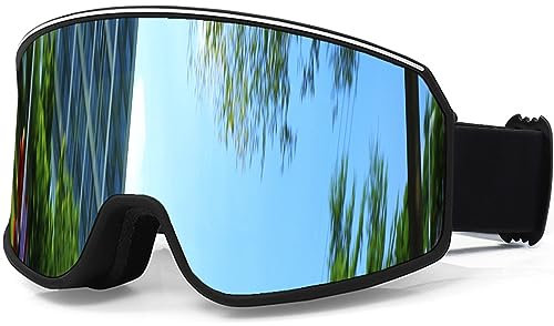 SPOSUNE Skibrille mit Doppelgläser, beschlagfrei, UV-Schutz, Schneebrille für Herren, Damen, Jugendliche, Skifahren, Schneemobil