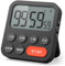 LIORQUE Digitaler Küchentimer Magnetisch Stoppuhr Timer mit Uhr, Magnet, 3-stufiger Lautstärke, LCD Anzeige für Kochen, Sport, Studieren, 2 AAA Batterien inklusive