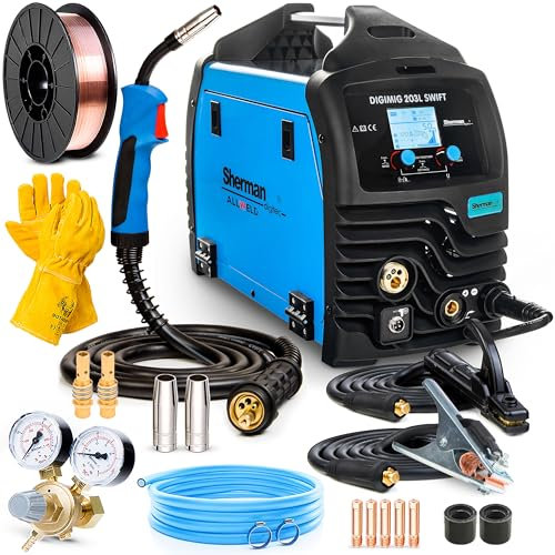 Sherman DIGIMIG 203L SWIFT - poste a souder mig avec gaz et fil fourré - avec induction, soudage par points, ATC - soudage: MIG/MAG, MMA, TIG - technologie IGBT - Kit basic
