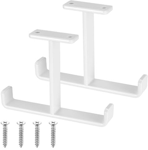 2 Pz Ganci Garage Parete Garage, Bianchi Ganci da Soffitto per Garage, Gancio Doppi per Attrezzi da Garage, Supporto Bici da Muro, Ganci da Parete per Biciclette Attrezzi Scale Portautensili