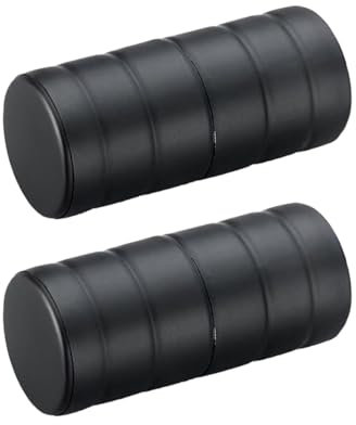 Panexf Pomelli per porta della doccia, 2 pezzi, in acciaio inox, per porta della doccia, su entrambi i lati, 87 mm x 38 mm, rotondi, per porta della doccia, porte scorrevoli (nero)