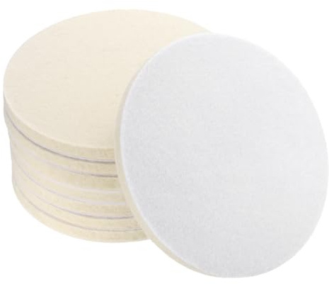 sourcing map 6-Inch Wool Felt Polishing Pad, Buffing Wheels Polish Pad, Flocking Hook & Loop Back for Random Orbital Sander 8Pcs