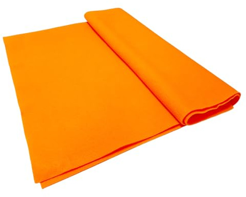 Jtnohx Feltro Arancione Brillante, Tessuto di Feltro per L'artigianato, Fogli di Tessuto Morbido per L'arte e Progetti di Cucito 1,4mm di Spessore 91x225CM Flessibile