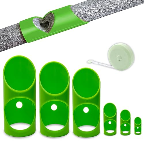 GDGJWL 6PCS Pipe Insulation Cutting Guide， Molded Foam Pipe Cutter Tool with 15MM-53MM Insulation Cutting Fixture for Home/Industrial/Commercial Plumbing + Bonus 59 Tape Measure (Green)