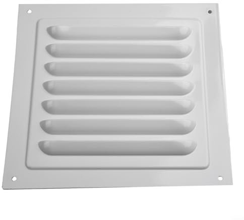 Metalljalousienentlüftungsabdeckung Vierkant-Lüftungsabdeckung zum Abdecken von Wand- oder Deckenöffnungen und Kanaleinlässen für Innen- und Außenbereich (150 x 150 mm)
