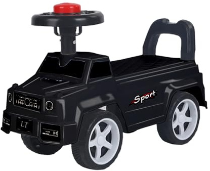 Porteur Enfants Voiture, Jouets porteurs à Pousser pour Enfants,Trotteur Poussette Bébé - Little Porteur Auto - Fonction Trotteur - Volant Directionnel (A, Noir)
