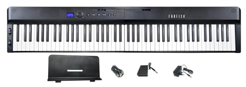 Farfisa | Klappbares und tragbares digitales MIDI-Piano mit 88 Tasten, Touch-Funktion, 2 Stereolautsprechern und integrierten Lernfunktionen, 126x25x6 cm