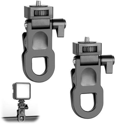 CUVZOR Lot de 2 supports de flash pour appareil photo en métal – Rail de flash avec trépied amovible et adaptateur de vis filetée 1/4 pour flash, trépieds