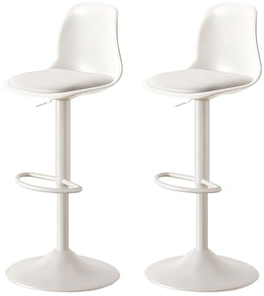XUEGW Set moderno di sgabelli da bar (2 pezzi), sgabelli girelli regolabili in altezza con schienale e poggiapiedi, per isole cucina e home bar