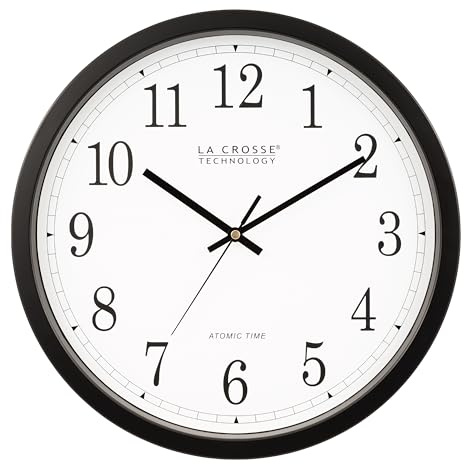 La Crosse Technology Wall Clock, Plastic, 14-inch Dia. (WT-3143A) (WT-3143A-INT)