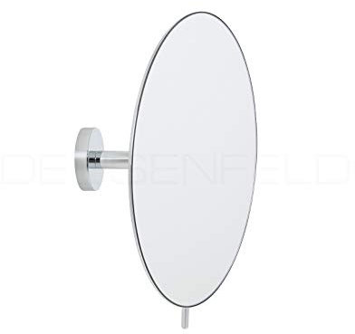 DEUSENFELD KR5C - Design Wand Kosmetikspiegel Schminkspiegel Rasierspiegel Round, 5-Fach Vergrößerung einseitig, Arm starr, Kugelgelenk, Ø20cm, Randlos