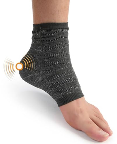 Bandage Fußgelenk, Knöchelbandage Sprunggelenk Elektro-Magnetotherapie - Sprunggelenkbandage, für Achillessehne, Plantarfasziitis Bandage, Absetzbares Medizinisches Gerät - Made in Italy, grey M
