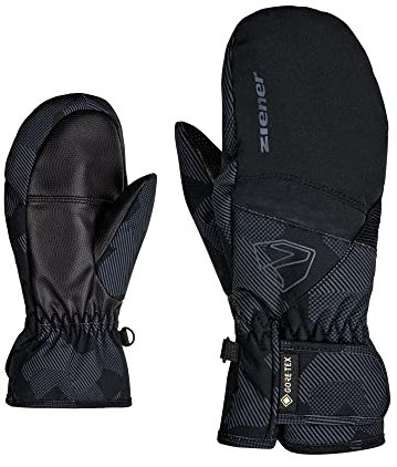 Ziener Kinder Levin GTX Mitten Junior Ski-fäustling/Wintersport | Wasserdicht, Atmungsaktiv, Black.Gray Ink camo, 5,5