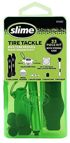 Slime 20482 Tire Tackle: Bike Tube Repair & Maintenance Kit, 33 Pieces