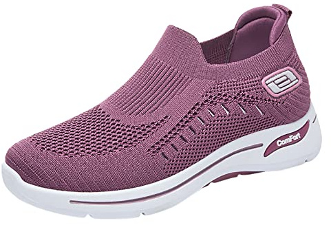 Allbestop Chaussures De Marche À Enfiler À Coussin d'air,Basket Haute Homme Chaussures De Sécurité Sabot en Cuir Homme Espadrille Femmes Compensees Sandales A Talon (Violet,41)