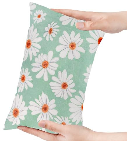 Winmany Kleines Kissen 27,9 x 17,8 cm abnehmbar waschbar Bedruckt Mini-Kissen für Baby Kleinkinder Haustiere Reisen Nacken Lenden und Kniestütze (28x18cm, Daisy, 1)