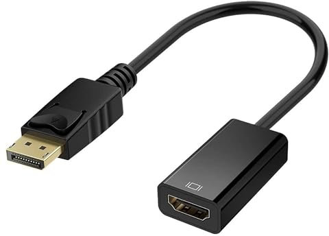 4K DisplayPort to HDMI Adapter for Monitor 1440p/30Hz & 1080p/60Hz Support, DisplayPort to HDMI Converter Male to HDMI Female DP Computer to HDMI Monitor Compatible with Lenovo, HP, Dell and More