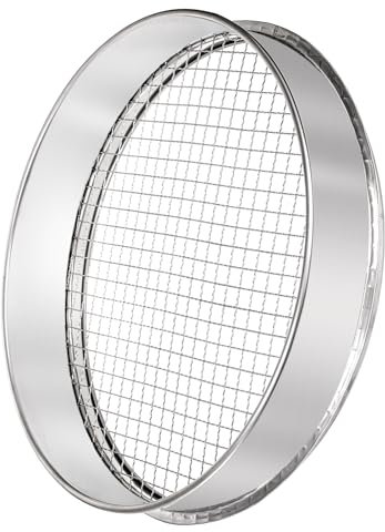 Suwimut Soil Sifter for Gardening, 12 Inch Large Stainless Steel Soil Sieve with 0.39 Inch Mesh, Garden Sifting Screen for Dirt, Sand, Rock, Filtration, Compost and Bonsai