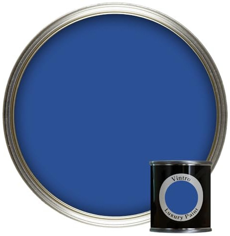 Vintro Paint | Luxury Matt Emulsion | Smooth Chalky Finish | Multi Surface Paint | for Walls, Ceilings, Wood and Metal | 125ml (Blue - Cobalt Blue)