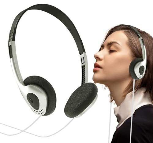 Générique Casque Supra-auriculaire rétro,Casque Supra-auriculaire rétro Filaire,Écouteurs légers - écouteurs stéréo Portables légers, Design Vintage stéréo pour téléphone Portable, baladeur