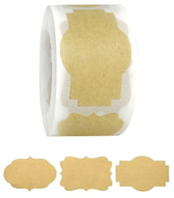 250 Stück Kraft Etiketten Aufkleber, Klebeetiketten zum Beschriften, 5x3cm Etiketten Selbstklebend Aufkleber, Kraftpapier Geschenkaufkleber für Kosmetika Handgemachte Bastelarbeiten Flaschen und Dosen