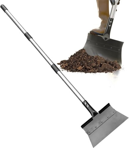 Ruhnjyg Schneeschaufel, Flache Schaufel für den Landschaftsbau,Hochleistungs-Eiskratzer für den Garten | Schneeschaber, Verstellbarer Schnee- und Eiskratzer, multifunktionale