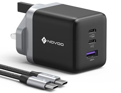 100W USB C Charger - Compact GaN Fast Charger for MacBook Pro/Air, PD & PPS Supported, 3-Port USB C & A with 100W Cable, Compatible with Laptop, iPhone, Samsung Galaxy Phone, Power Banks