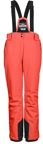 killtec Femme Pantalon de Ski/Fonctionnel avec Bretelles Amovibles, Protection des Bords et Jupe Pare-Neige KSW 249 WMN Ski PNTS_ERIELLE, Bright Coral, 48, 43428-000