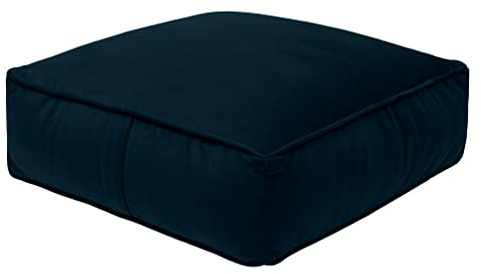 Loft 25 Bodenkissen Meditationskissen mit 20 cm Sitzhöhe Yoga Kissen mit Dinkelfüllung, Indoor Wohnzimmer Samt Bodensitzkissen Leichtes Floor Cushion für Balkon und kinderzimmer (Pazifik)