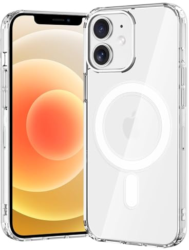 gueche für iPhone 12/12 pro Hülle, Kamerasteuerung, zertifizierter Militärschutz, Starke Magnetkraft, stoßfest und Kratzfest, magnetische Handyhülle, iPhone 12/12 pro Case, Klar, Durchsichtig