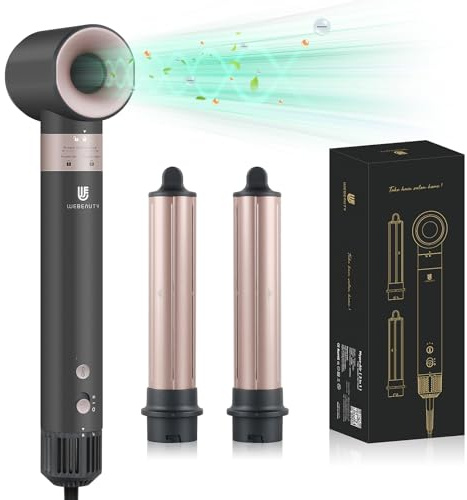 [Doppia Tensione] Spazzola Asciugacapelli & Air Styler 7 in 1, 110000 RPM Asciugatura Rapida, Spazzola Phon, Arricciacapelli Auto,Piastra Capelli Aria, Spazzola Capelli Ricci