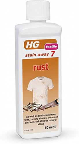 HG Textile Stain Away No.7 Rust Stain Remover 50ml – Removes Rust Stains from Clothes, Textiles, Fabric & Upholstery, Powerful Laundry Cleaner for Washable Materials and Home Laundry Use