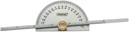 Draper 37342 Protractor with Depth Gauge, 0°-180°, 0mm-150mm , Blue