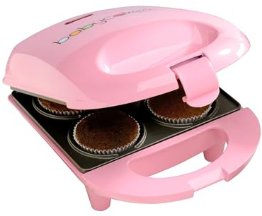 Babycakes Mini Cupcake Maker by Select Brands - Cupcake Iron for Birthdays, Parties & More - Features Non-Stick Coating - Cupcake Machine for Kitchen Appliances - 4 Mini Cupcakes