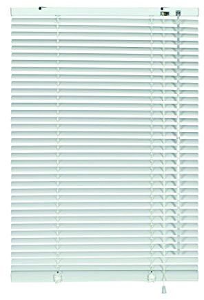 Gardinia Jalousie Persiana de Aluminio de 80 x 140 cm, Metal, Plateado/Blanco, 140 x 80 cm