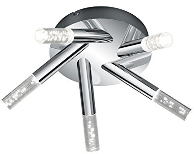 Trio Leuchten LED Deckenleuchte Bolsa 682410506, Metall chrom, 5x 3.1 Watt