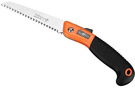 Scie à Elaguer Portable Scie à Main Pliante avec Poignée Anti-dérapante Scie Pliante à Usage Multiple Jardinage Camping Élagage Sciage Parage Jardinage Trails Forestiers 9 Dents Poignée Ergonomiqu