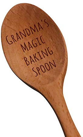Grandma Gifts Grandma's Magic Baking Spoon Engraved Natural Wood Spoon | Funny New Grandmother Present | For Women | Birthday & Christmas | Laser Etched | Kitchen Utensil | Decorations