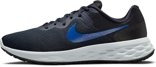 NIKE Men's Revolution 5 Flyease Running Shoe, Dk Obsidian Hyper Royal Black Grey Fog Hyper Crimson, 40 EU