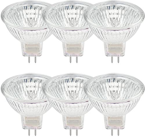 EKSAVE MR16 Halogen-Leuchtmittel 12V 35W GU5.3 Fassung mit zwei Stiften, dimmbar, warmweiß, 2700 K (6 Stück)