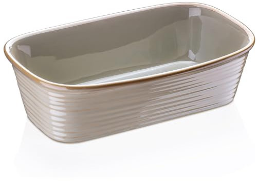 vancasso Auflaufform, PRESTI Brotbackform aus Steingut, 1-teilige rechteckige Lasagneform Ofenform für Brot, Lasagne, Pizza Kuchen