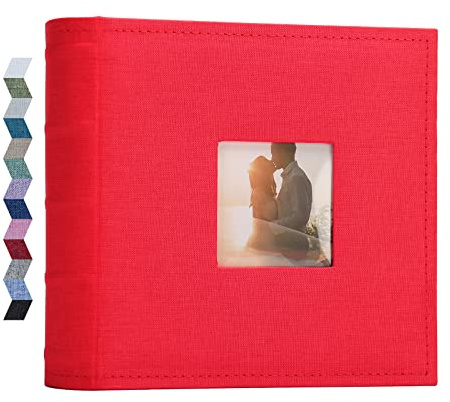 Vienrose Álbum de fotos 10x15 200 bolsillos Álbum de fotos con cubierta de lino para fotos horizontales boda niño familia