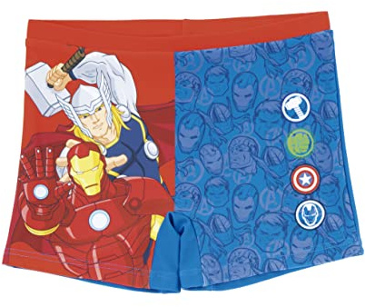 Marvel Avengers Bañador Niño, Slip Cortos de Natación Infantil, Bañador Bóxer para Niños, Shorts de Baño Los Vengadores, Talla 4 Años - Azul