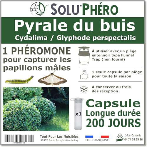 SOLUPHERO - 1 Phéromone Longue durée pour la pyrale du buis - 200 Jours