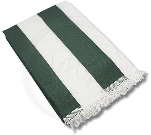Tenda Sole Strisce Esterno Balcone Terrazzo Veranda Gazebo Portico con Anelli e Ganci per Applicazione, Resistente e Lavabile, 100% Poliestere Durevole, Tinta Righe (Verde_Bianco, 145x250)