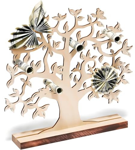 Tadpolez Geldbaum aus Holz,Geld Lebensbaum Deko,Geldbaum Geschenk aus Holz,Ggeldbaum Holz Geburtstag,Geldbaum Geschenk Geburtstag,Geldgeschenke Verpackung Für Männer Frauen Brautpaar