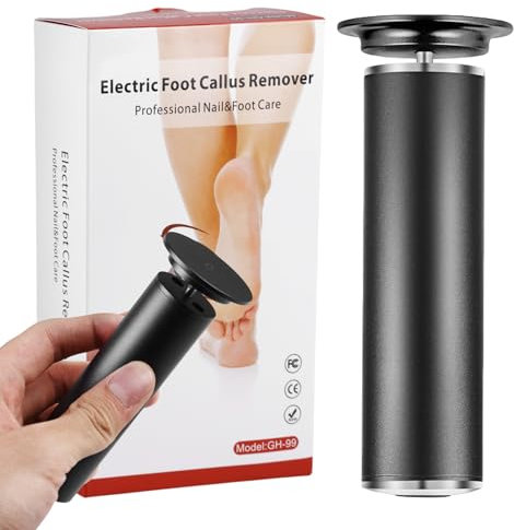 Hornhautentferner Elektrisch Stark - Hornhaut Entferner Gerät Pediküre Set Fußpflege mit 60 Ersatz Schleifkissen, Profi Elektrischer Hornhauthobel Fussraspler für Fuße, Foot Callus Remover, Schwarz