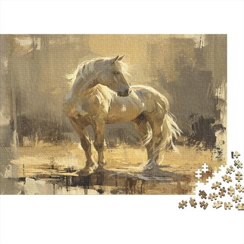 Horse Jigsaw Puzzles for Adults 1000 Piece Jigsaw Puzzles for Adults Kids Learning Educational Toys Family Games Christmas Birthday GiftsPremium & Durable for Stress Relief 1000pcs (75x50cm)